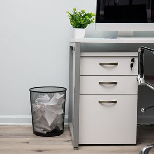 Set di 3 Cestini per Carta in Rete, 29,2 cm (L) x 29,2 cm (L) x 34,9 cm (H), Contenitore per Rifiuti in Metallo Nero per Uso Interno ed Esterno - Product Image 5