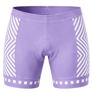 Shorts de cyclisme blancs lavande personnalisés avec rembourrage, respirants, séchage rapide, extensibles, pour vélo de route, course et entraînement, vêtements de sport - Product Image 1