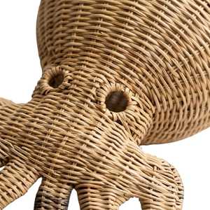 Escultura de pared de mimbre tejido con forma de pulpo para decoración infantil, arte de pared de criatura marina de mimbre tejido para habitación de niños, venta al por mayor - Product Image 3