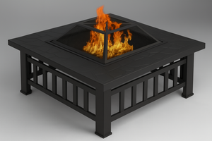 Grand foyer en acier avec barbecue Brûleur à bois extérieur et feu de joie pour les fournitures de jardin d'arrière-cour de patio - Product Image 4