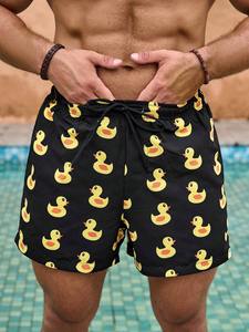 Shorts de Baño Unisex con Estampado Floral, Secado Rápido, Ligeros, Cintura Elástica con Cordón, Largo hasta la Rodilla, Ropa Casual de Playa - Product Image 3