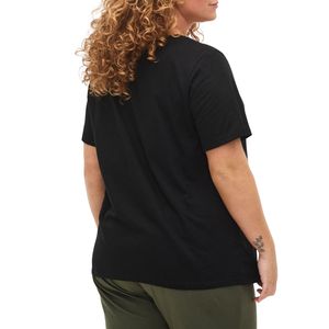 Camiseta de Cuello en V para Mujer, Tallas Grandes, 100% Algodón, Transpirable, Antiarrugas, Verano, OEM ODM, Venta al Por Mayor - Product Image 2