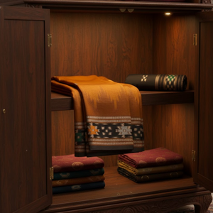 Tissu de sari en soie Patola Orange Pure avec pièce de tissu non cousue pour la blouse |   Vêtements ethniques pour femmes tissés à la main |   Prix de gros en vrac - Product Image 3