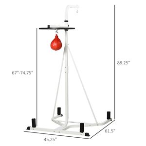 2-in-1 Adjustable Height Punching Bag <b>Stand</b> for Home Gym Heavy Bag with <b>Weighted</b> Base & Speed Bag Freestanding Made PU Leather - Product Image 3