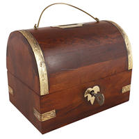 Tirelire carrée en bois de style indien pour enfants et adultes, avec logo personnalisé, design clé et vacances, 15x10x11cm, 300g, Fourniture d'usine