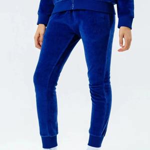 High Quality Casual Oversized <b>Women's</b> 100% Cotton <b>Velour</b> Flare <b>Jogger</b> Pants Custom Tracksuit Hoodie Patches Solid Color - Product Image 2