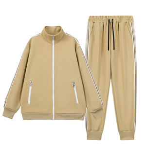 Ensemble sweat à capuche et pantalon de survêtement homme coupe ample, style streetwear, oversize, léger, anti-UV, 100% polyester polaire, hiver, décontracté, uni, évasé - Product Image 1