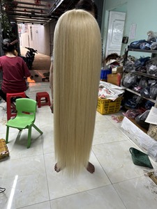 Pas cher Perruque De L'usine Os Droite Vietnamien Blonde Perruques Fermeture Avant Dentelle Perruque Humaine Naturelle - Product Image 4