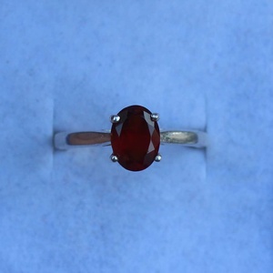 Hessonite <b>Garnet</b> <b>Ring</b> 925 Sterling <b>Silver</b> Handmade January Birthstone Solitaire Statement <b>Ring</b> Gift For Her - Product Image 5