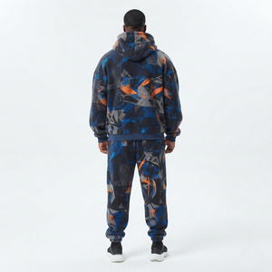 Survêtement sublimé pour homme, coupe ample, décontracté, 100 % polyester polaire, style streetwear, hiver, avec capuche, jogging, survêtement de sport - Product Image 2