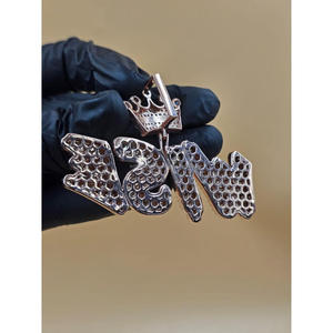 Collar con Colgante de Corona con Nombre Personalizado, Diamantes Cultivados en Laboratorio, Estilo Hip Hop, Oro y Plata, Joyería Brillante, Regalo para Hombres y Mujeres - Product Image 6