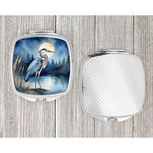 Blue Heron Moonlight <b>Compact</b> Travel Makeup <b>Mirror</b> Handheld Folding Pocket Decorative <b>Mirror</b> for Women and Girls Gift - Product Image 4