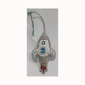 Belle broderie Zari faite à la main arbre de Noël ornement suspendu couleur rouge et porte-clés en forme de voiture utilisation pour les articles de décoration de clé de vélo - Product Image 4