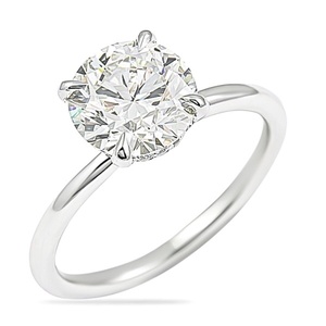 Wholesale Price 2.21ct Round Brilliant Cut Lab <b>Diamond</b> Engagement <b>Ring</b> White Gold Classic Solitaire Hidden Halo Wedding <b>Ring</b> - Product Image 2