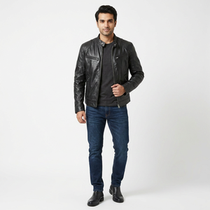 Men Casual Motorcycle <b>Pilot</b> Leather <b>Jackets</b> Coat Men Autumn Fashion Stand Collar Faux Leather <b>jacket</b> for men - Product Image 5
