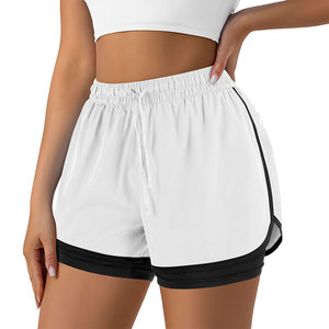 Elegant Design 2 in 1 <b>Shorts</b> For <b>Women</b> Lightweight Smooth Texture Blended Polyester Spandex Material <b>Long</b> Lasting Wear <b>Shorts</b> - Product Image 2
