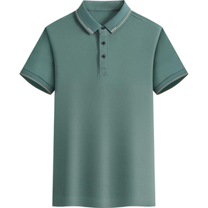 Polo à manches courtes gris pour homme, tricoté, couleur unie, coupe classique, boutons - Product Image 4