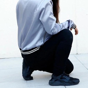 White Satin Canvas Bomber <b>Jacket</b> with <b>Red</b> Lettering and Buttons Regular Fit Casual Style for Women and Men Winter Wear - Product Image 6