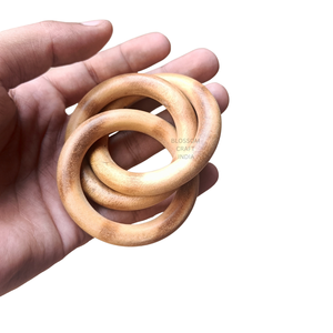 Anneaux de serviette en bois naturel faits à la main, finition premium, décoration rustique pour table à manger, fournisseur en gros - Product Image 3