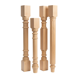 Isla de Cocina de Madera Maciza de Alta Calidad, Columna Decorativa de Madera de Caucho para Muebles de Diseño Contemporáneo - Product Image 1