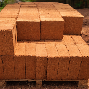 Shrink <b>Wrapped</b> <b>Palletized</b> 5Kg Cocopeat Block Low EC Buffered Coir Pith Export Grade Bulk Supplier 40HQ Container India - Product Image 4