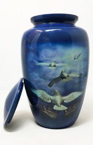 Standard Aluminum Urn for Human Ashes Adult Size - Simple Metal Cremation Urn - Traditional <b>Memorial</b> <b>Vase</b> for Funeral - Product Image 6