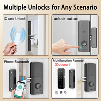 Cerradura Inteligente Invisible YX10 Compatible con Tuya para la Nube, Control por Tarjeta IC y Aplicación, Control Remoto Opcional, Seguridad para Puertas de Vidrio