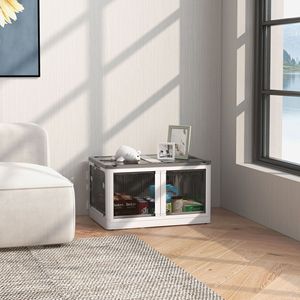 "<b>Collapsible</b> White Plastic <b>Storage</b> Bins with Lids & Wheels for Stackable Use" - Product Image 2