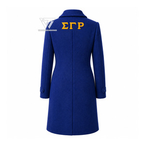 Abrigo Largo Formal de Lana Bordado para Mujer, Ropa Personalizada al por Mayor de la Hermandad Griega Sigma Gamma Rho - Product Image 2