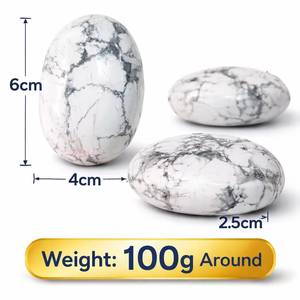 Natural White Howlite Palm <b>Stone</b> Polished Oval 6cm <b>Worry</b> <b>Stone</b> Healing Crystal Pocket <b>Stone</b> Meditation Reiki Feng Shui Wholesale - Product Image 3