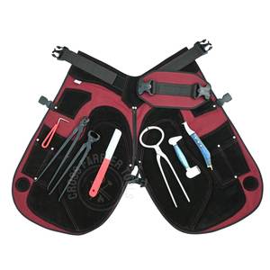 Kit professionnel de fermeur équin pour le soin des sabots avec testeur de sabot, cisaille à sabots, extracteur de clous, couteau à sabots, pince à sabots, polisseur, couteau à sabots à boucle - Product Image 1