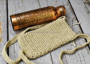 Pure <b>Copper</b> Water <b>Bottle</b> Jointless Handmade Custom Design Leakproof Drinkware for Export - Product Image 5