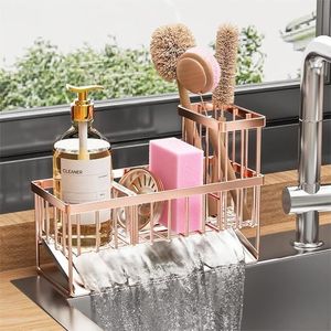 Organizzatore per Lavello con Spazzola e Porta Spugna, Dispenser Sapone da Cucina in Acciaio Inox 304 Antiruggine, Scolapiatti da Piano di Lavoro - Product Image 5