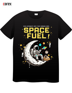 Camiseta Formal Negra de Punto Sólido Personalizada con Impresión DTF para Hombre y Mujer con Logotipo Personalizado, Servicio OEM - Product Image 3