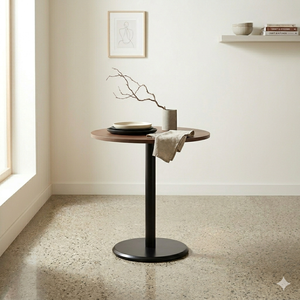 High Quality 70cm Round Dining <b>Table</b> Minimalist Single Pedestal Base 2-Seater <b>Table</b> <b>for</b> Apartment, <b>Kitchen</b> <b>Small</b> Space Furniture - Product Image 1