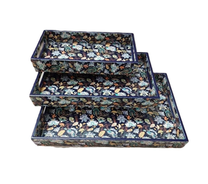 Tableros de MDF Multiusos con Recubrimiento de Esmalte, Diseño Moderno y Lujoso, Juego de 3 Bandejas de Servir de Madera Hechas a Mano - Product Image 5