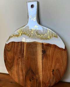 Tablas de Cortar de Madera y Resina Epoxi Hechas a Mano, Tabla de Cortar de Madera Premium con Diseño de Río Oceánico y para Servir Queso, Grado Alimenticio - Product Image 6