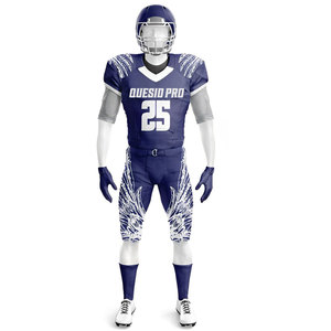 Uniforme de football américain respirant à manches courtes, personnalisé, de haute qualité et à prix abordable, en tissu 100 % polyester pour équipes - Product Image 6