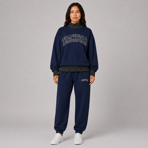 Ensemble 2 pièces personnalisé pour femme, hiver, uni, en molleton de coton biologique, écoresponsable, tenue de sport incluant un sweat-shirt - Product Image 5