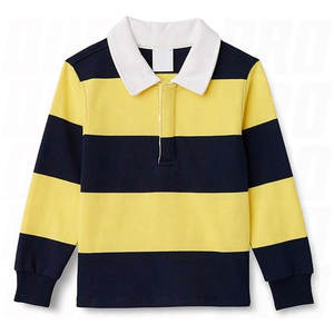 OEM ODM Custom Collar 100% Cotton Polo Shirts With Printed Logo Long Sleeve <b>Jumper</b> Striped Knitted Rugby Polo Shirt for Men - Product Image 1