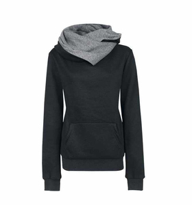 Sudadera con Capucha Unisex para Mujer, Color Verde Sólido, Algodón French Terry, Informal, con Bolsillo, Corte Regular, para Otoño 2026 - Product Image 4