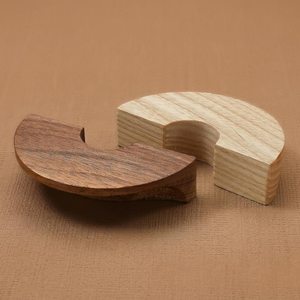Minimalistic <b>walnut</b> Handmade oak <b>drawer</b> pulls Geometric wooden cabinet knobs Minimalist furniture handles for Home Office - Product Image 4
