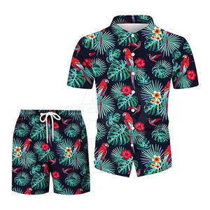 Conjunto de 2 Piezas para Hombre, Camisa de Manga Corta y Pantalones Cortos a Juego, Secado Rápido, Conjunto de Playa Ligero para Vacaciones - Product Image 5