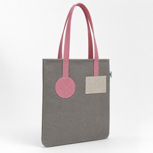 Color Block Dyed Jute with PP Tote Bag 33x39 cm <b>Pink</b> Handle Custom Logo Promotional Shopping Wholesale OEM ODM B2B Bag Supplier - Product Image 4