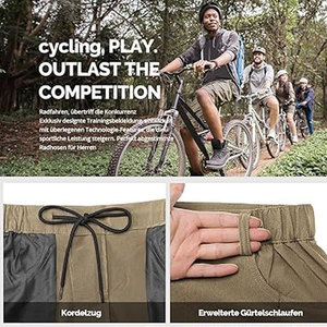 Pantalones Cortos de Ciclismo de Montaña, Tejido de Secado Rápido, Transpirable, Ajuste Cómodo, Ropa Deportiva para Ciclismo de Montaña - Product Image 5