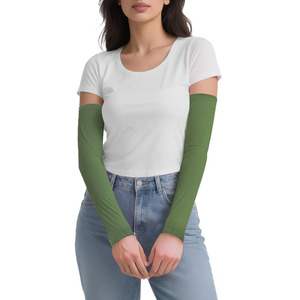 Manchons de cyclisme pour femmes, très tendance, haute élasticité, unis, antidérapants, confortables, élégants, protection UV, protection solaire pour les bras. - Product Image 1