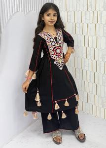 <b>Girls</b>' Clothing Set Pure Soft Cotton <b>Salwar</b> <b>Kameez</b> Wedding Mirror Work Multi-Thread Embroidery Full-Length Sleeves 6-11Yr - Product Image 5