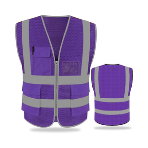 Vente 2026 : Gilet de sécurité en maille pour homme, logo personnalisé et couleur unie violette, confortable et imperméable, prix abordable et raisonnable - Product Image 2