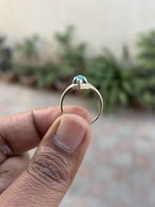 Handmade 925 Sterling Silver Bezel Setting Classic Natural <b>Turquoise</b> Gemstone <b>Ring</b> Elegant Anniversary Gift for Her Fashionable - Product Image 3
