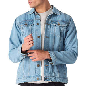 High Quality Lightweight Men's Denim Jacket 100% Cotton Breathable Waterproof Winter Casual OEM Service - Product Image 4